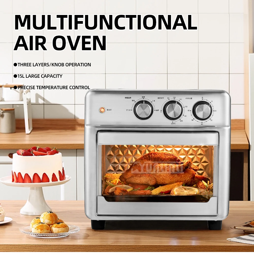 AFO-15K Smart Air Fryer Oven 15L Household 3 Baking Trays Deep Fryer with Visible Window
AFO-15K Smart Air Fryer Oven 15L Household 3 Baking Trays Deep Fryer with Visible Window