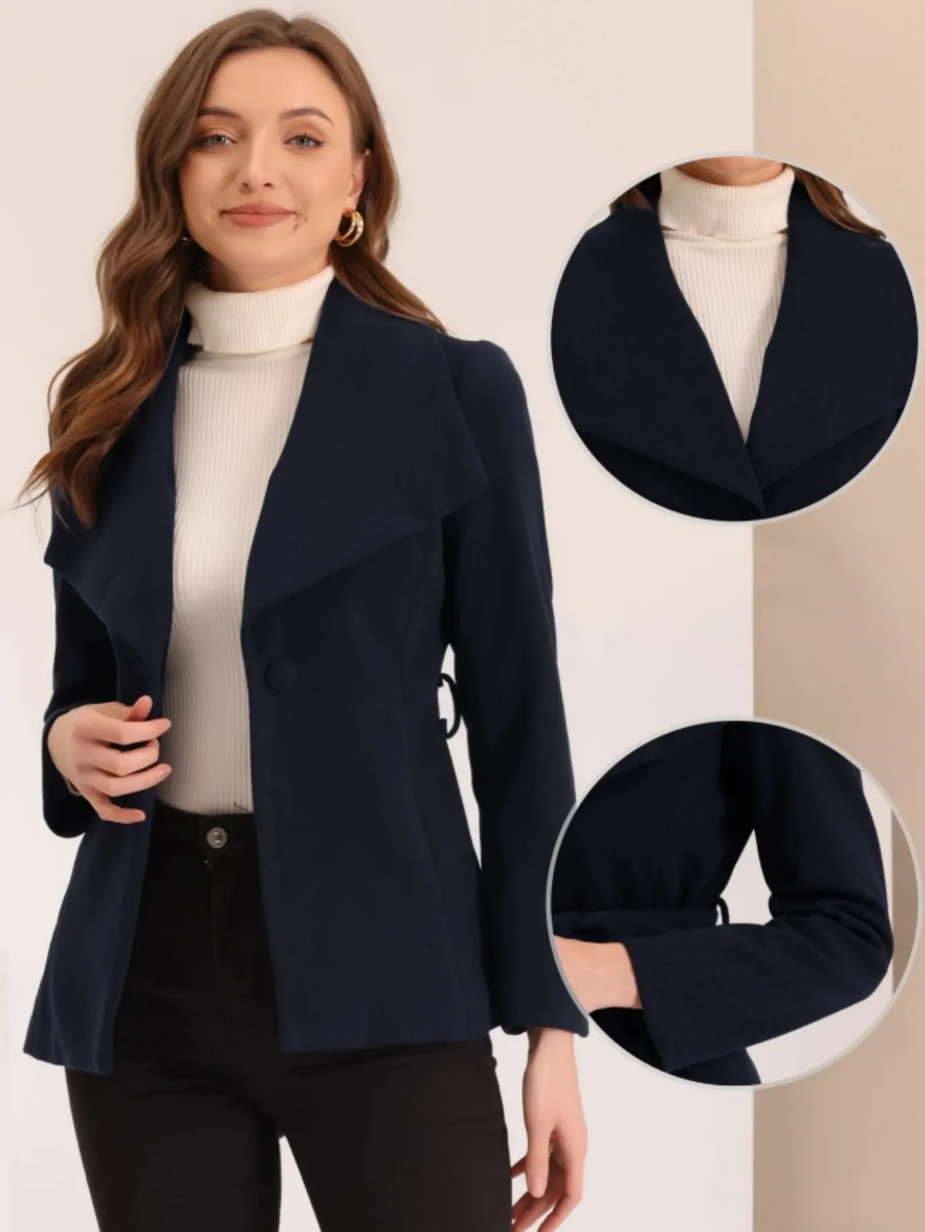 Shawl Lapel Collar Pea Buttoned Winter Belted Slant Pockets Coat
Shawl Lapel Collar Pea Buttoned Winter Belted Slant Pockets Coat