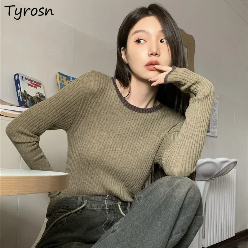 Вязаные пуловеры женские корейские топы с длинными рукавами шикарные винтажные контрастные цвета нежные тонкие осенние базовые свитера модные женские
Вязаные пуловеры женские корейские топы с длинными рукавами шикарные винтажные контрастные цвета нежные тонкие осенние базовые свитера модные женские