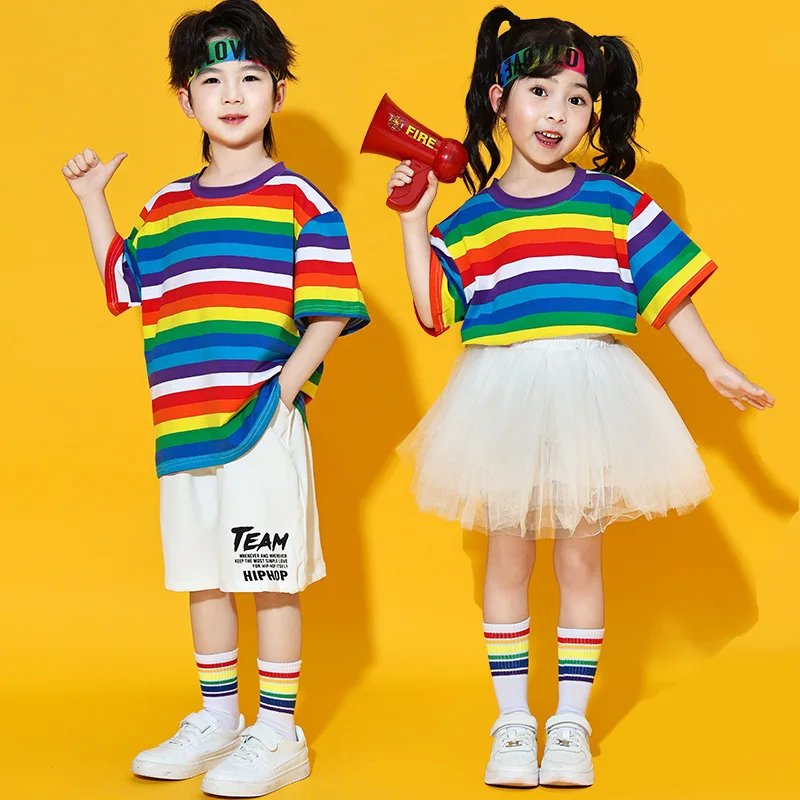 Children's Performance Clothes, Rainbow Strips Set, Elementary School Sports Cheerleading Clothes
Children's Performance Clothes, Rainbow Strips Set, Elementary School Sports Cheerleading Clothes