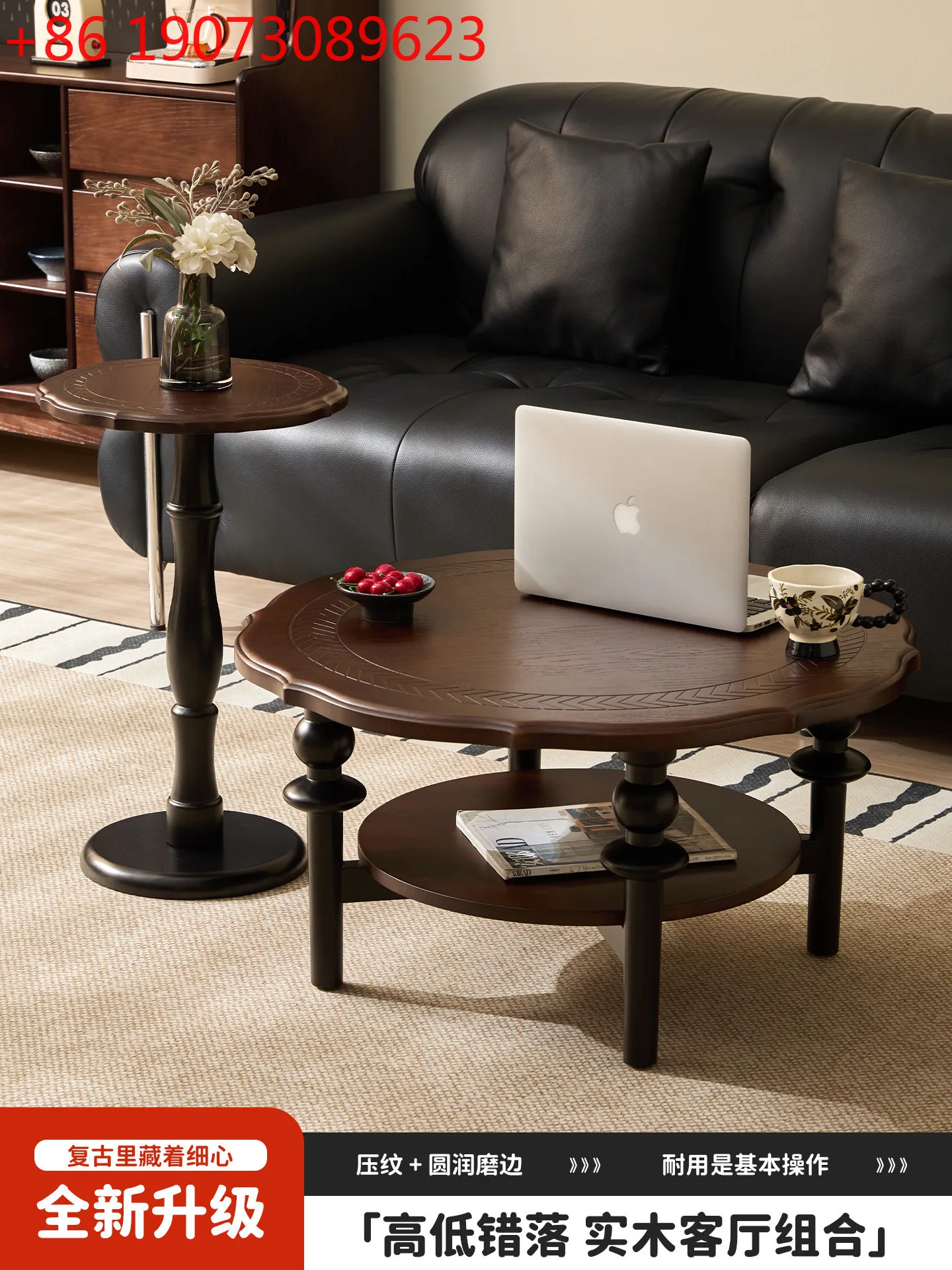 Medieval coffee table living room home new French retro round coffee table solid wood balcony tea table
Medieval coffee table living room home new French retro round coffee table solid wood balcony tea table