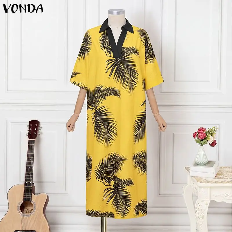 VONDA Plus Size Maxi Long Dresses Bohemian Women Printed Party Dress Vintage V Neck Beach Vestidos Casual Loose Robe Femme
VONDA Plus Size Maxi Long Dresses Bohemian Women Printed Party Dress Vintage V Neck Beach Vestidos Casual Loose Robe Femme