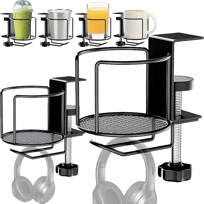 Rotating Cup Holder 360° Adjustable Clip Sturdy Steel No Drill Universal Fit Desk Treadmill Office Chair Armrest Beverage Holder
Rotating Cup Holder 360° Adjustable Clip Sturdy Steel No Drill Universal Fit Desk Treadmill Office Chair Armrest Beverage Holder