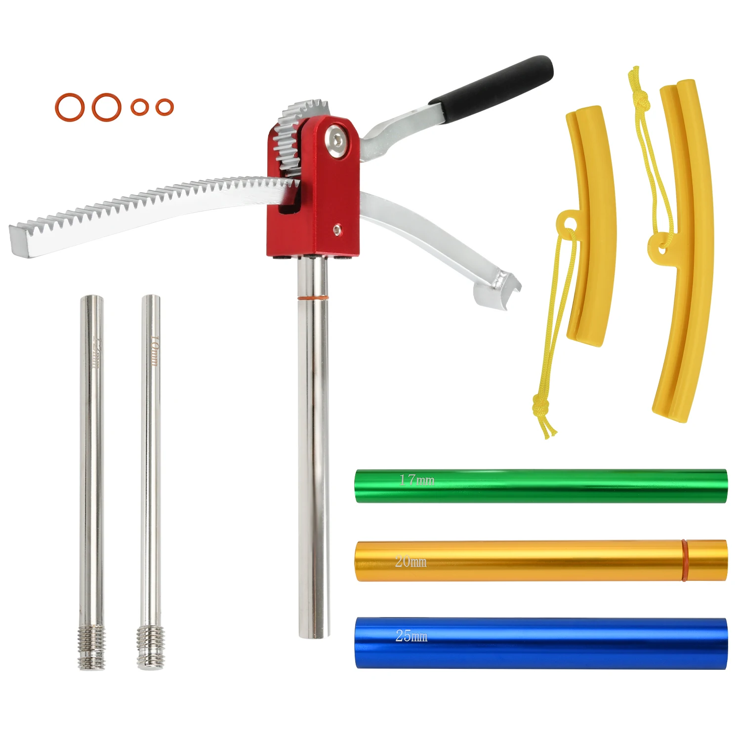 Aluminum Dirt Bike Tire Changing Tool Kit with 3 axle rods and 3 axle sleeves fit 16" to 21" wheels
Aluminum Dirt Bike Tire Changing Tool Kit with 3 axle rods and 3 axle sleeves fit 16" to 21" wheels