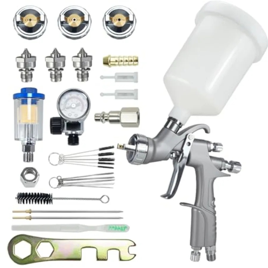 Auto paint spray gun set: aluminum body black finish LVLP gravity feed for primer clear coat touch-up with 1.3/1.5/1.7mm nozzle
Auto paint spray gun set: aluminum body black finish LVLP gravity feed for primer clear coat touch-up with 1.3/1.5/1.7mm nozzle