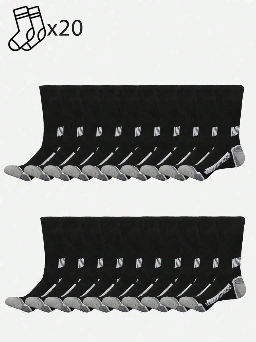 20 Pairs Mens Striped Cushioned Athletic Crew Socks Shock Absorbing Non-Slip Running Socks
20 Pairs Mens Striped Cushioned Athletic Crew Socks Shock Absorbing Non-Slip Running Socks