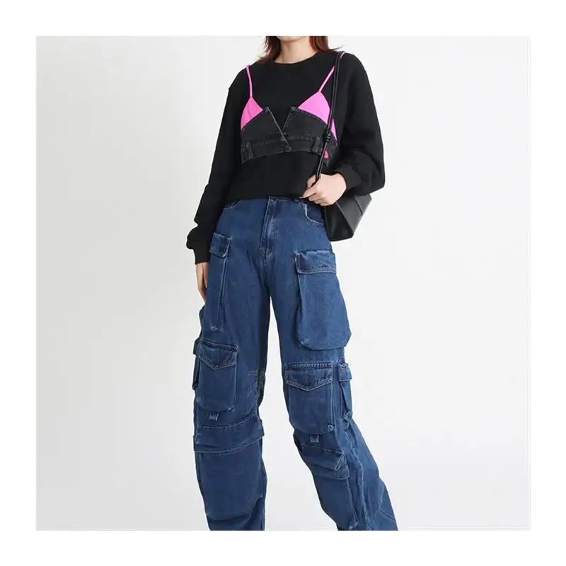 Casual Women's Wideleg Street Pants Spring Patchwork Sensation Loose Fit Trousers Denim Material Camouflage Pattern
Casual Women's Wideleg Street Pants Spring Patchwork Sensation Loose Fit Trousers Denim Material Camouflage Pattern