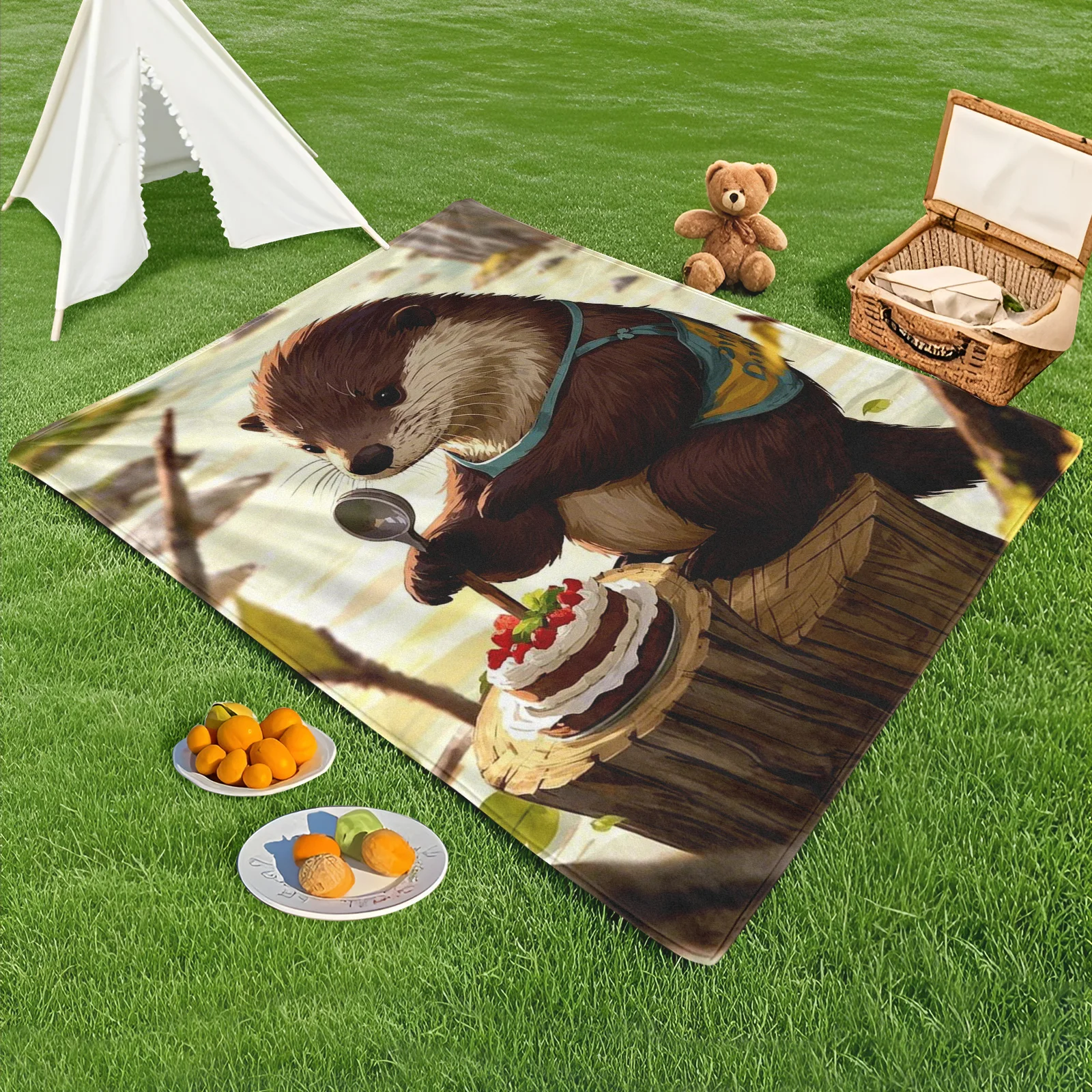 Charming Otter Design Blanket With Branch Cake Clothes And Spoon Elements For Outdoor Gatherings And Unique Style
Charming Otter Design Blanket With Branch Cake Clothes And Spoon Elements For Outdoor Gatherings And Unique Style