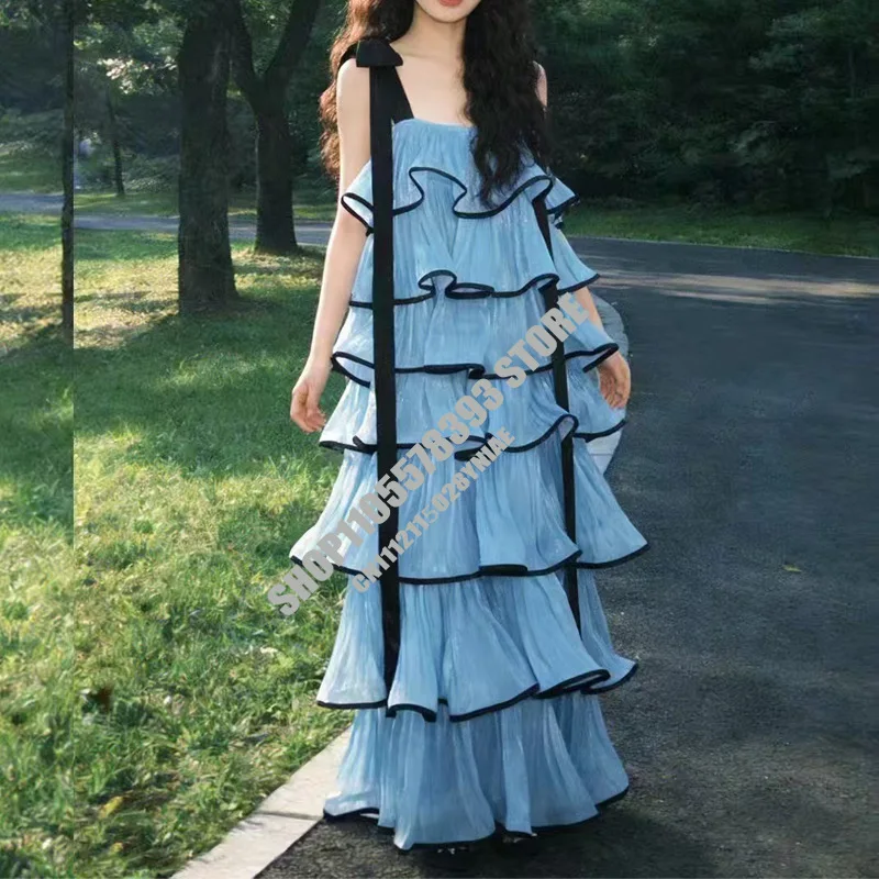 Fashion Spring Autumn Evening Dress Women Strapless Sleeveless Frenum Multilayer Stringy Selvedge Slim Dresses New 3A1086
Fashion Spring Autumn Evening Dress Women Strapless Sleeveless Frenum Multilayer Stringy Selvedge Slim Dresses New 3A1086