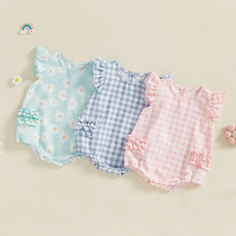 Baby Girls Rompers Plaid Frills Round Neck Fly Sleeve Infant Clothes Bodysuits Jumpsuits
Baby Girls Rompers Plaid Frills Round Neck Fly Sleeve Infant Clothes Bodysuits Jumpsuits