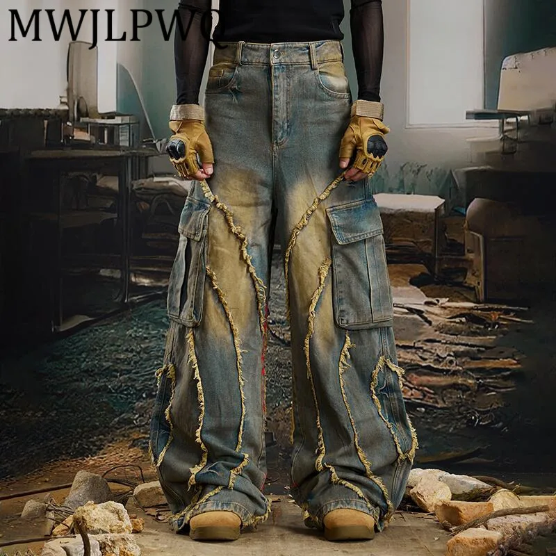MWJLPWQ Vintage Washed 3D Cut Pocket Frayed Wide-Leg High-Waist Jeans Street Spliced Hand-Painted Niched Casual Pants New 12232
MWJLPWQ Vintage Washed 3D Cut Pocket Frayed Wide-Leg High-Waist Jeans Street Spliced Hand-Painted Niched Casual Pants New 12232