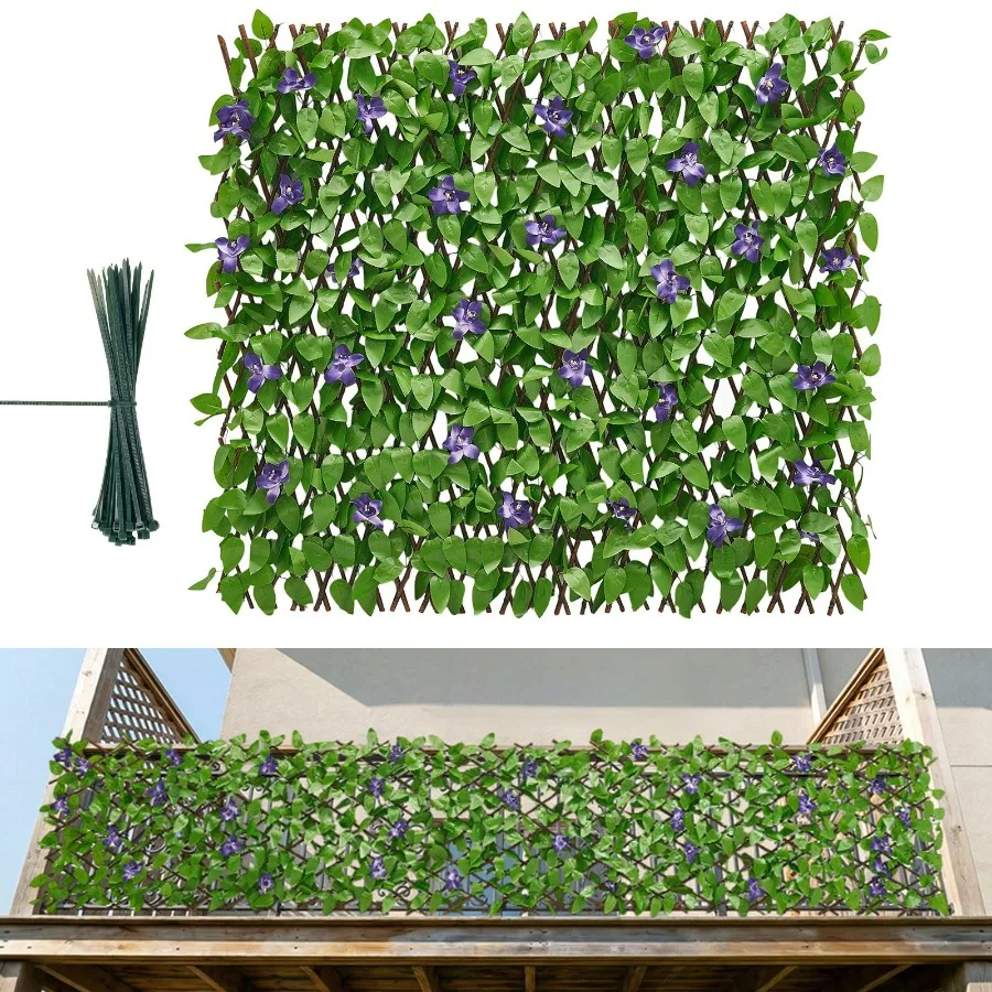 Expandable Fence Privacy Screen for balcony and patio outdoor use, made of realistic faux ivy green material, featuring expanda
Expandable Fence Privacy Screen for balcony and patio outdoor use, made of realistic faux ivy green material, featuring expanda