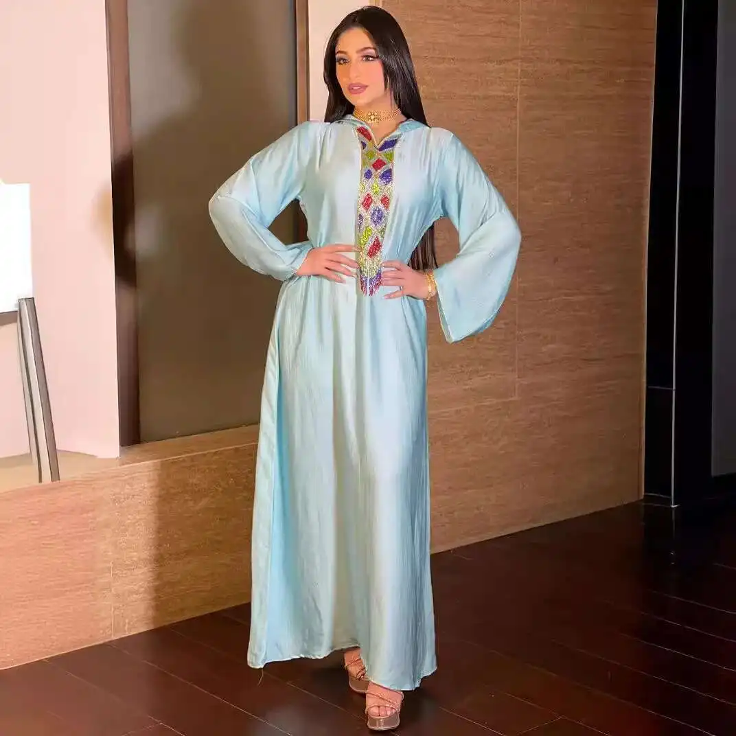 Women's Clothing Mu Fashion Solid Color Hot Diamond Tassel Hooded Gown Jalabiya Loose Dress Ramadan Dubai Luxury Islam Elegant
Women's Clothing Mu Fashion Solid Color Hot Diamond Tassel Hooded Gown Jalabiya Loose Dress Ramadan Dubai Luxury Islam Elegant