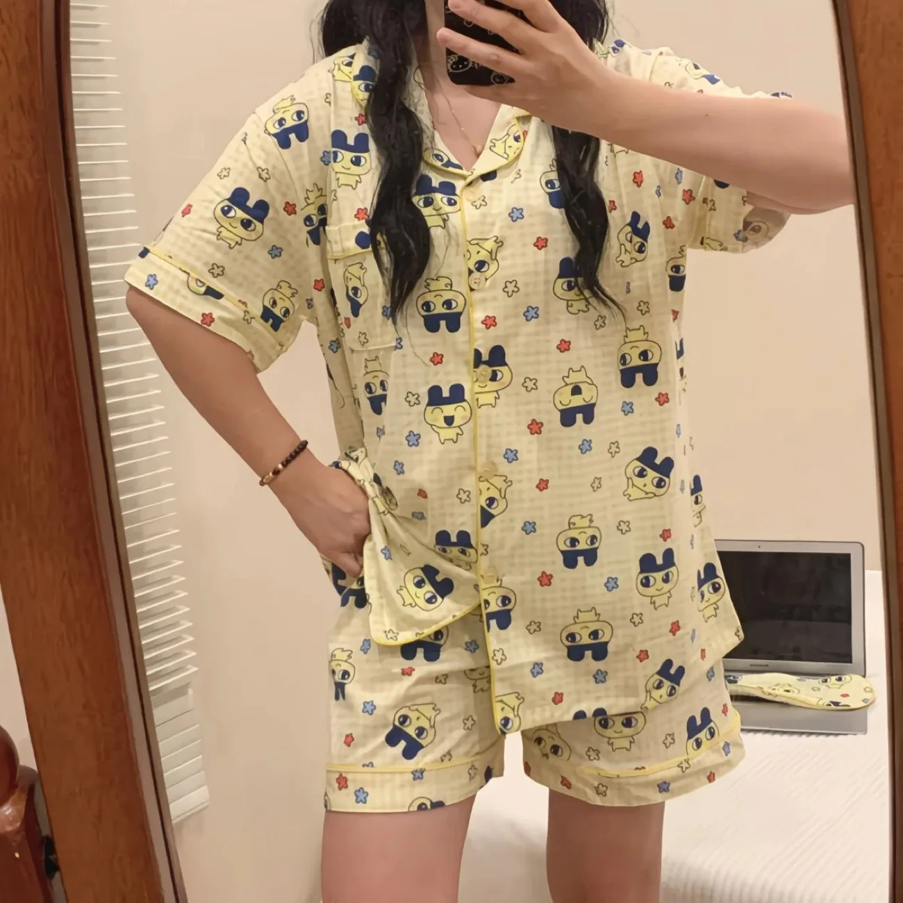 Hot Tamagotchi Mameiji Women Summer Pure Cotton Short Sleeve Shorts Pajama Set Japanese Anime Game Cartoon Peripheral Sleepwear
Hot Tamagotchi Mameiji Women Summer Pure Cotton Short Sleeve Shorts Pajama Set Japanese Anime Game Cartoon Peripheral Sleepwear