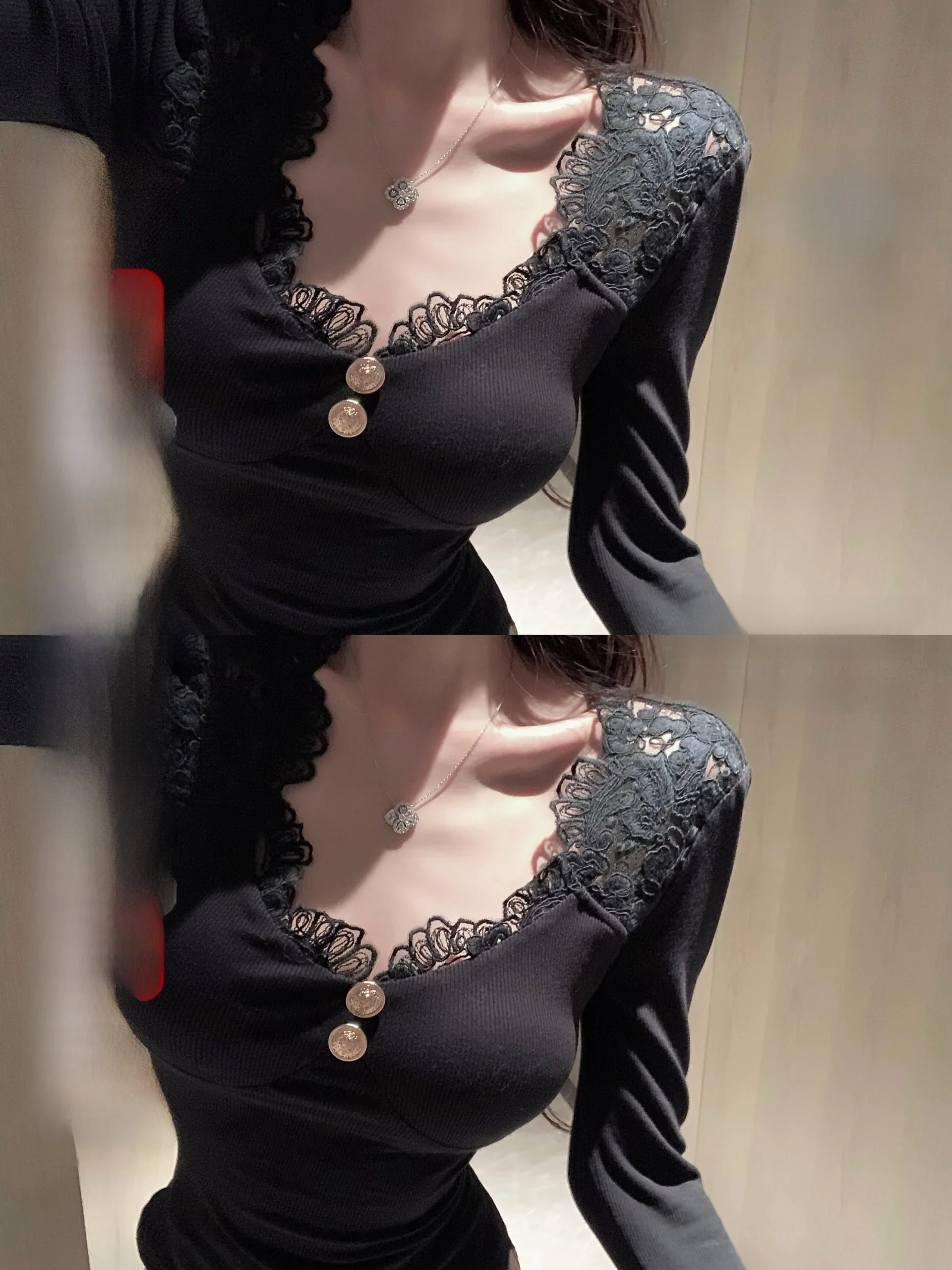 Женский топ Duzhong Home Original с кружевными вставками, V-образным вырезом, длинными рукавами, удобный, модный, универсальный, мягкий, вязаный.
Женский топ Duzhong Home Original с кружевными вставками, V-образным вырезом, длинными рукавами, удобный, модный, универсальный, мягкий, вязаный.