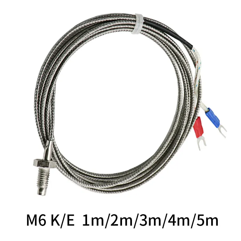 Thermocouple Thread M6 Screw Type K 1/2/3/4/5m Probe Sensor Temperature Sensor 0-600°C for Temperature Controller
Thermocouple Thread M6 Screw Type K 1/2/3/4/5m Probe Sensor Temperature Sensor 0-600°C for Temperature Controller