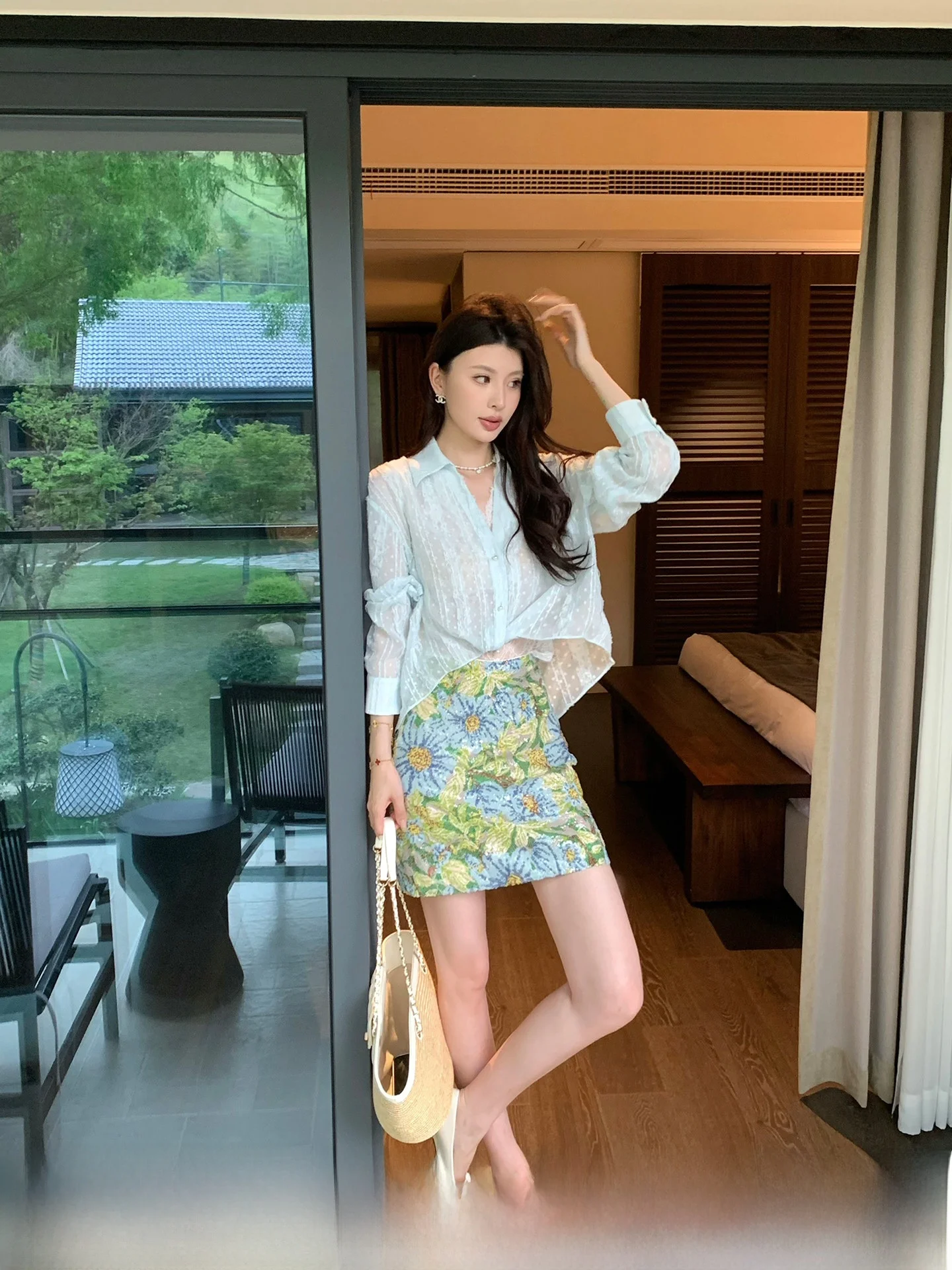 Blue Polka Dot Lace Shirt Vest Set Women Summer Inner Wear Two Piece Set High Waist round Neck Long Sleeve Fashionable Ensemble
Blue Polka Dot Lace Shirt Vest Set Women Summer Inner Wear Two Piece Set High Waist round Neck Long Sleeve Fashionable Ensemble