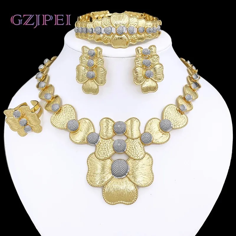 Classic Women Jewelry Set Nigeria Fashion Jewelry Necklace Earrings Ring Bracelet Wedding Party Gift
Classic Women Jewelry Set Nigeria Fashion Jewelry Necklace Earrings Ring Bracelet Wedding Party Gift