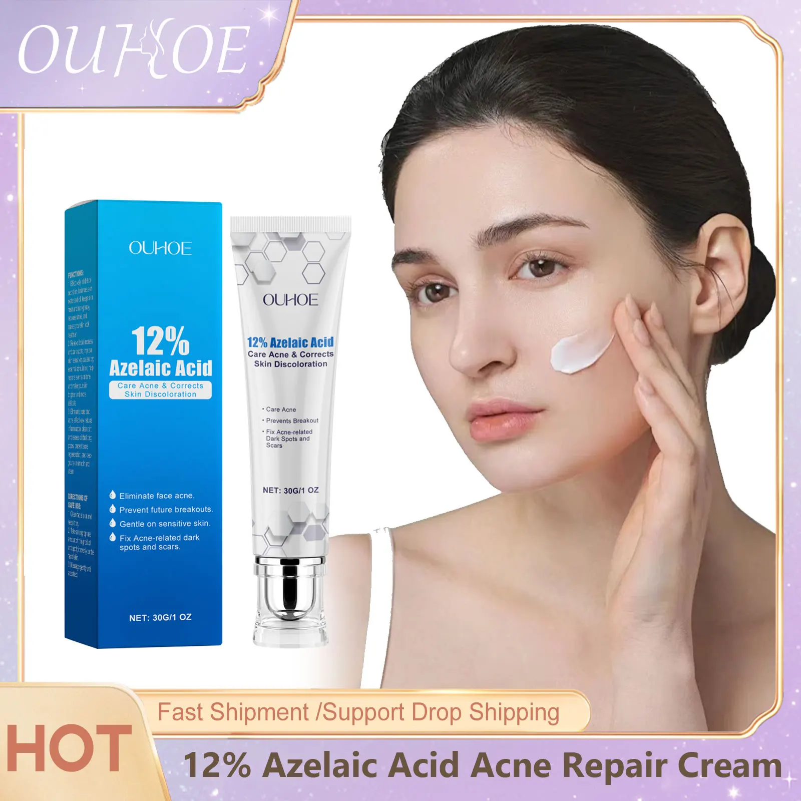 Face Anti Acne Cream Azelaic Acid 12% Anti Pimple Balance Oil Control Clean Pores Moisturizing Hydrating Face Acne Removal Cream
Face Anti Acne Cream Azelaic Acid 12% Anti Pimple Balance Oil Control Clean Pores Moisturizing Hydrating Face Acne Removal Cream