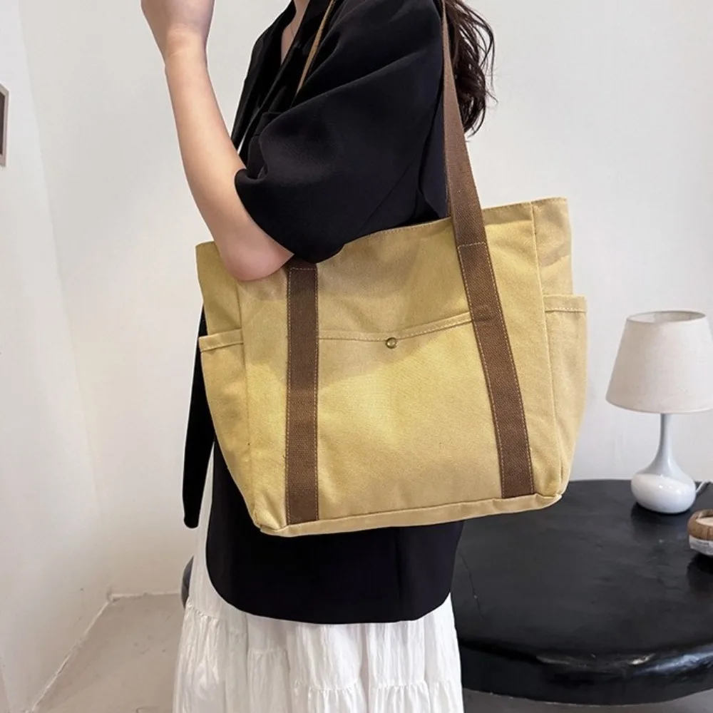 Portable Solid Color Canvas Tote Bag Large Capacity Zipper Shopping Handbag Square Korean Style Cloth Shoulder Bag Men
Portable Solid Color Canvas Tote Bag Large Capacity Zipper Shopping Handbag Square Korean Style Cloth Shoulder Bag Men