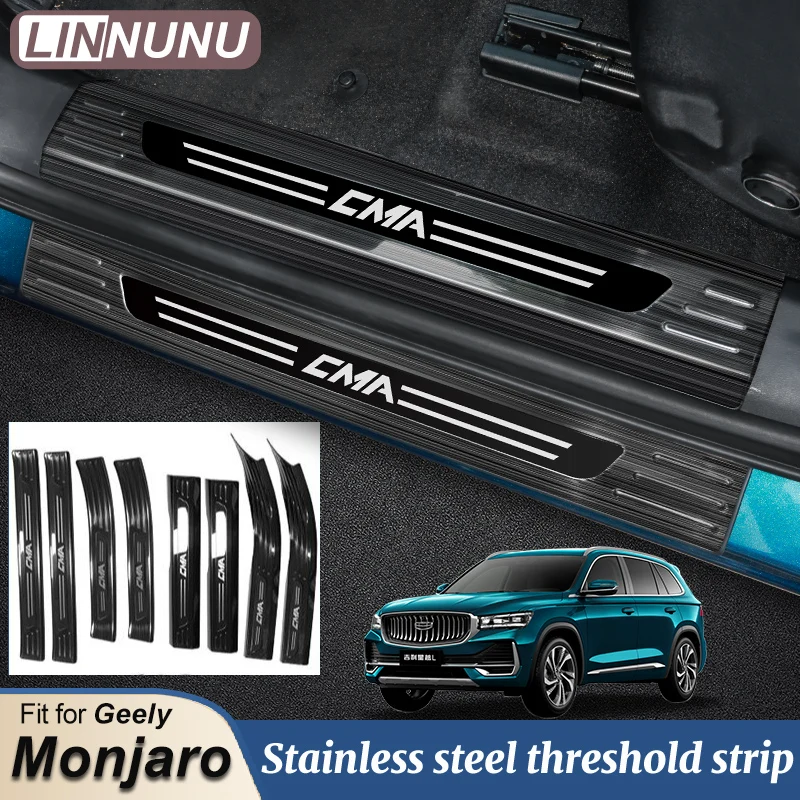 LINNUNU 8 шт., накладка на порог автомобиля из нержавеющей стали, защитная крышка педали для Geely KX11 Monjaro 2024 2025 2026, защитные аксессуары
LINNUNU 8 шт., накладка на порог автомобиля из нержавеющей стали, защитная крышка педали для Geely KX11 Monjaro 2024 2025 2026, защитные аксессуары