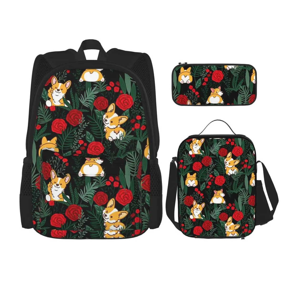 Corgi Dog In Garden Backpacks Students Bookbag School Bags Rucksack Lunch Bag Pen Bag Three-Piece Set
Corgi Dog In Garden Backpacks Students Bookbag School Bags Rucksack Lunch Bag Pen Bag Three-Piece Set