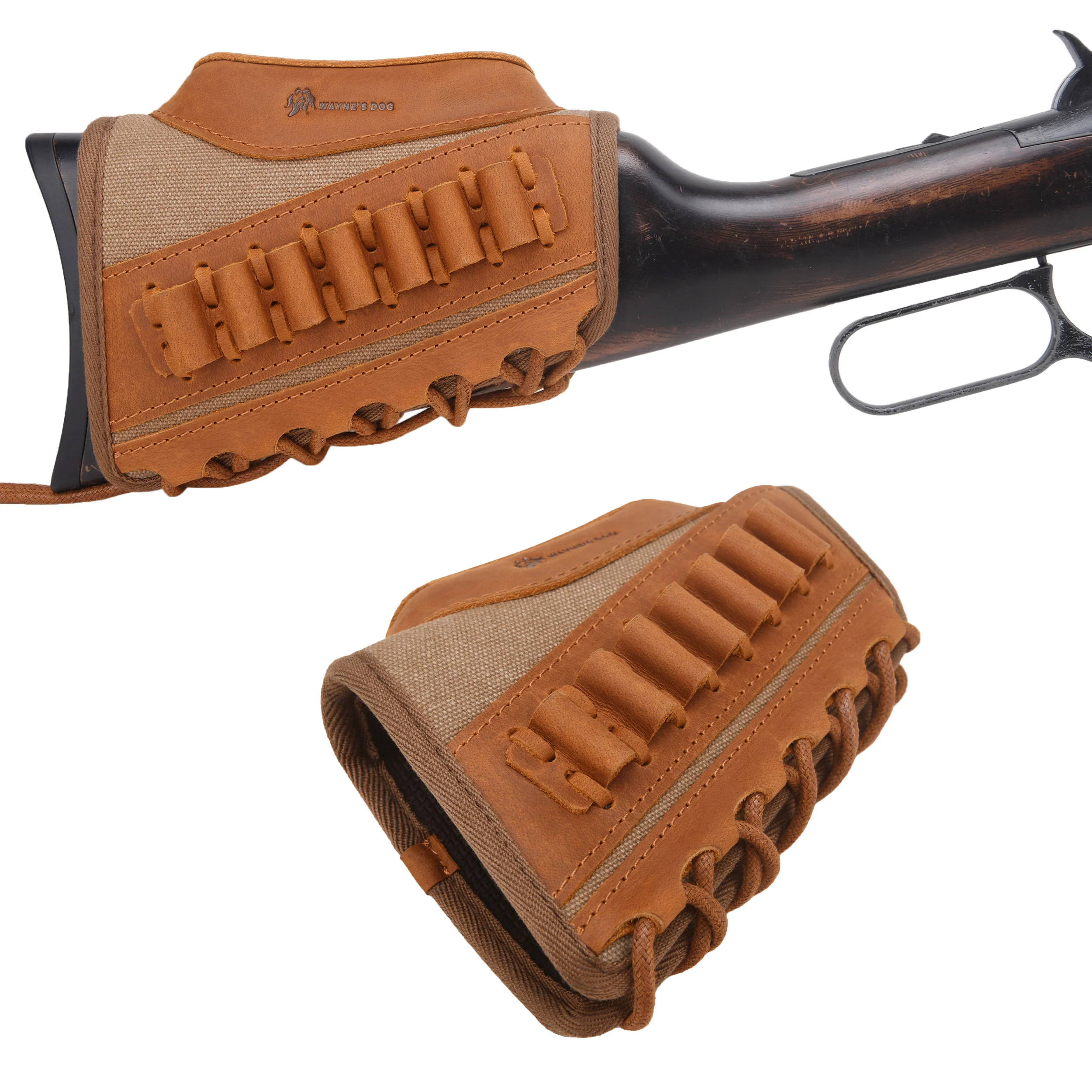 WAYNE'S DOG Canvas Leather Cheek Rest Riser Rifle Gun Buttstock Sleeve .308win .30-06 .30-30 .22MAG Ammo Holder Hunting
WAYNE'S DOG Canvas Leather Cheek Rest Riser Rifle Gun Buttstock Sleeve .308win .30-06 .30-30 .22MAG Ammo Holder Hunting