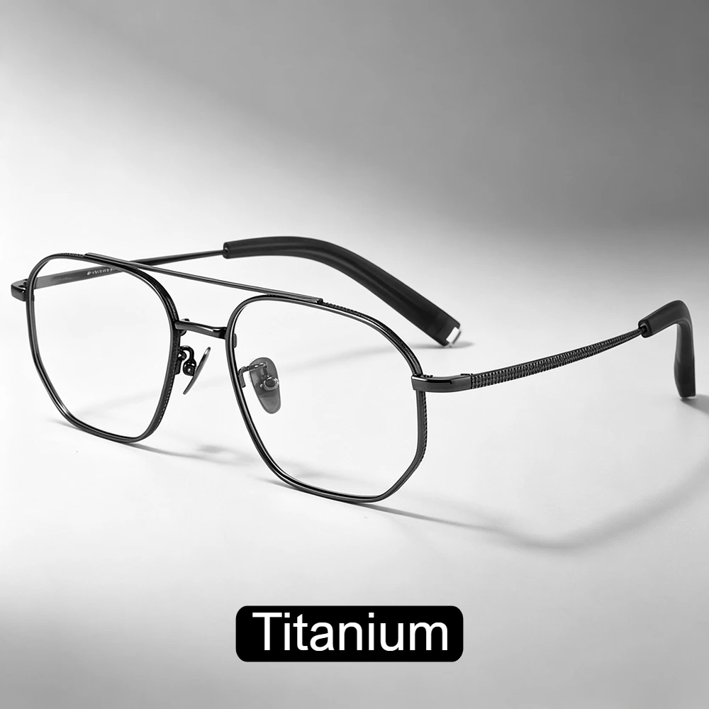 YONGLAN Brand Pure Titanium IP Electroplating Glasses Men Ultralight Double Bridge Pilot Eyeglasses Women Large Size Frame
YONGLAN Brand Pure Titanium IP Electroplating Glasses Men Ultralight Double Bridge Pilot Eyeglasses Women Large Size Frame