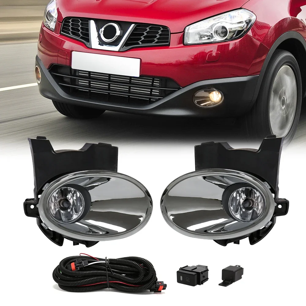 Car Front Bumper Fog Light Assembly Lamp For Nissan QASHQAI J10 2011 2012 2013 DULIAS Cover Chrome With Wire Switch Accessories
Car Front Bumper Fog Light Assembly Lamp For Nissan QASHQAI J10 2011 2012 2013 DULIAS Cover Chrome With Wire Switch Accessories