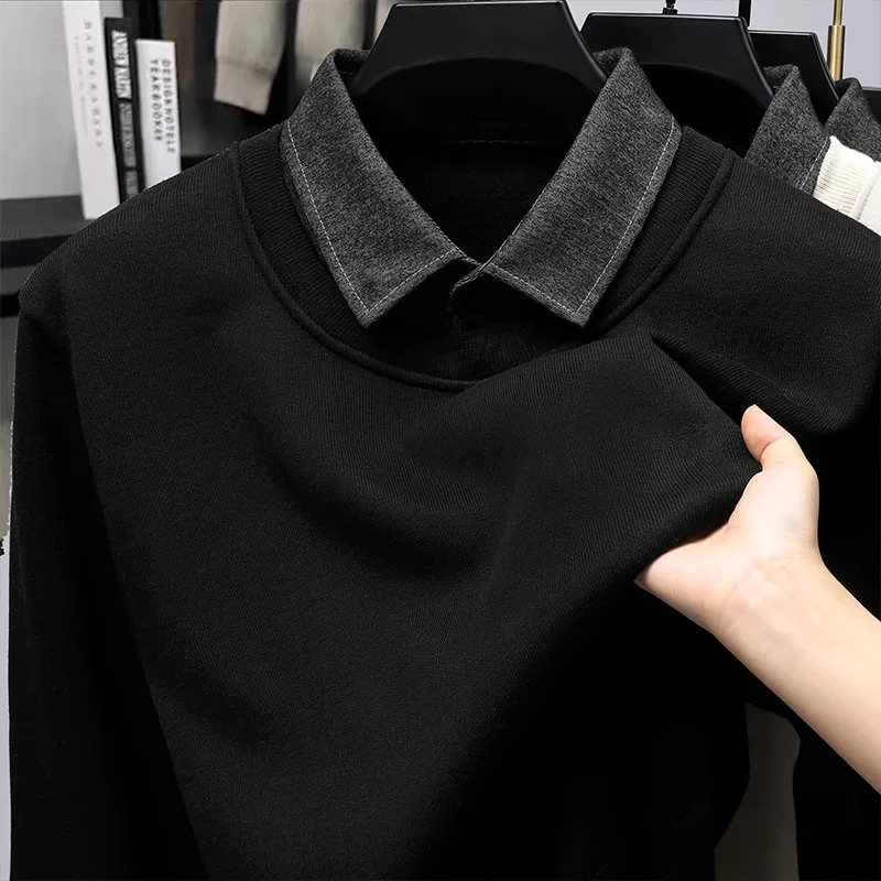 Men's Faux Two-Piece Knitwear Sweater with irt Collar Fce Lined Warm Base Layer Casual Sle Long Sve Winter Top
Men's Faux Two-Piece Knitwear Sweater with irt Collar Fce Lined Warm Base Layer Casual Sle Long Sve Winter Top