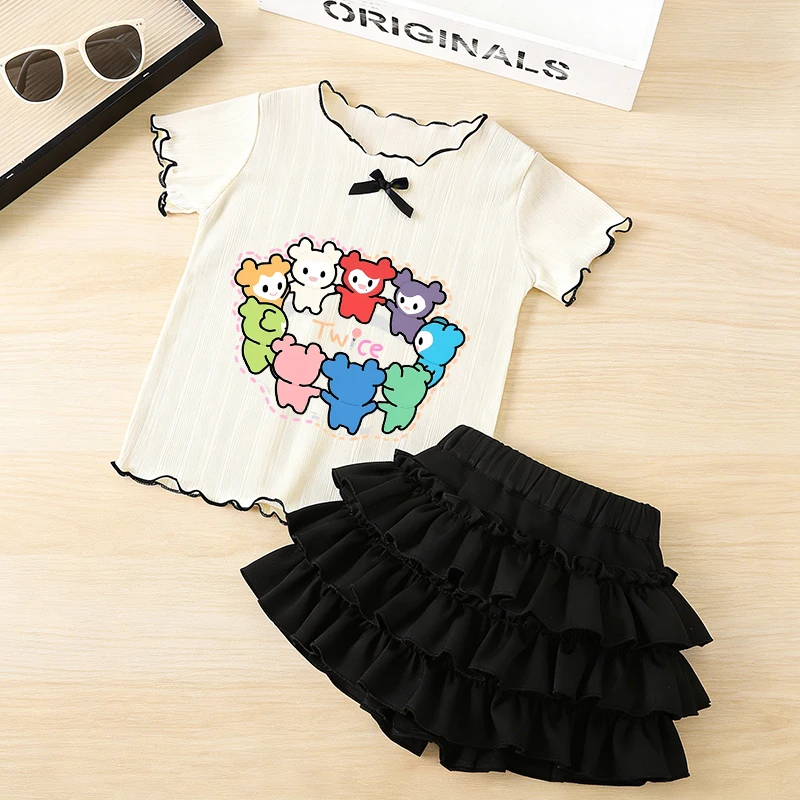 Kpop Twice Short Sleeved Pile Skirt Set Ice Silk T-shirt Skirt 2pcs Suit Cartoon Cute Tees Fashion Summer Clothes Birthday Gift
Kpop Twice Short Sleeved Pile Skirt Set Ice Silk T-shirt Skirt 2pcs Suit Cartoon Cute Tees Fashion Summer Clothes Birthday Gift