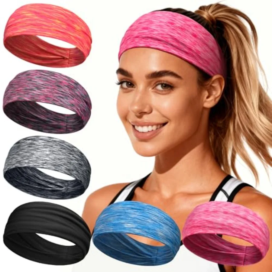 Workout Headbands for Women Men, 6 Pack Non-Slip Wide Sweatbands - Thick Soft Elastic Hair Bands Accessories for Gym, Yoga, Run
Workout Headbands for Women Men, 6 Pack Non-Slip Wide Sweatbands - Thick Soft Elastic Hair Bands Accessories for Gym, Yoga, Run