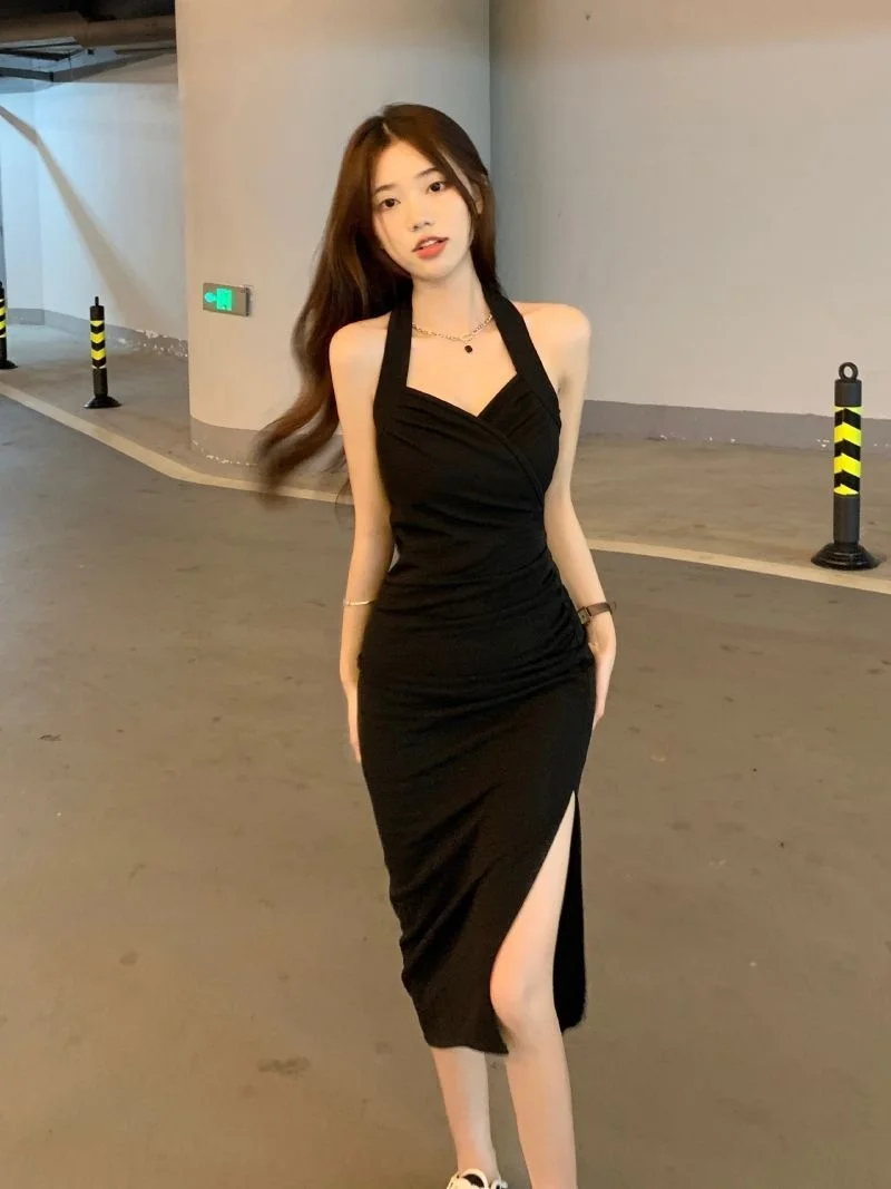 Girl Black Neck Women's Waist Design Wrap Hip Skirt Casual Vestidos Para Mujer Women Dress
Girl Black Neck Women's Waist Design Wrap Hip Skirt Casual Vestidos Para Mujer Women Dress
