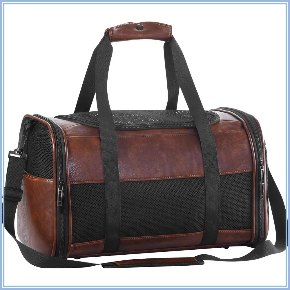 Fashion Leather Dog Carrier, Airline Approved Cat Carrier Soft Sided Pet Bag Purse for Puppy Kitten Small Animals
Fashion Leather Dog Carrier, Airline Approved Cat Carrier Soft Sided Pet Bag Purse for Puppy Kitten Small Animals