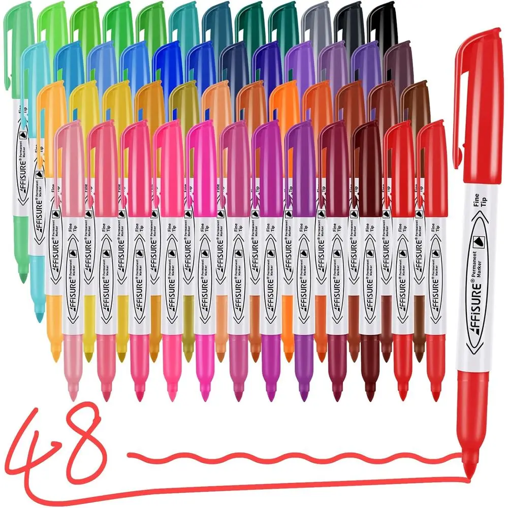 48 Vibrant Permanent Markers, Fine Point, Suitable for Multiple Surfaces and All Ages
48 Vibrant Permanent Markers, Fine Point, Suitable for Multiple Surfaces and All Ages