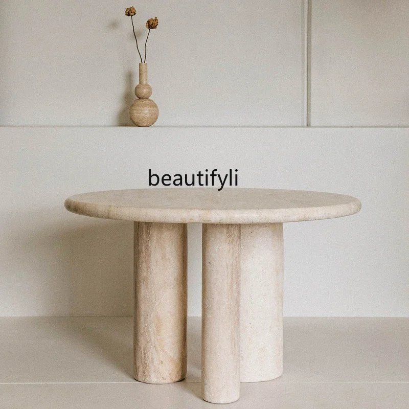 Wabi Stillwind, Villa Model Room Huangdong Stone Dining Table, Minimalist Creative Home Dining Round Table
Wabi Stillwind, Villa Model Room Huangdong Stone Dining Table, Minimalist Creative Home Dining Round Table
