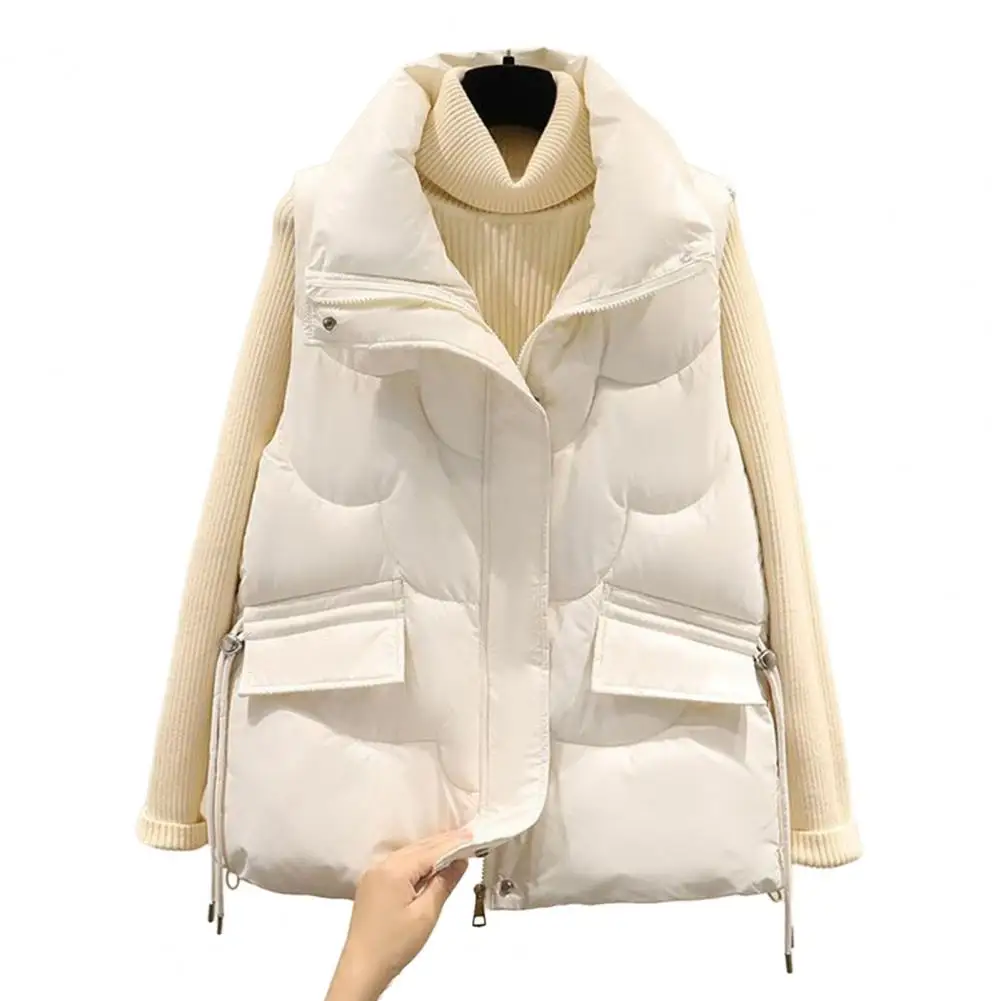 Women Down Cotton Vest Autumn Winter Sleeveless Stand Collar Dual Pockets Zipper Casual Loose Elegant Shiny Solid Color Warm Lad
Women Down Cotton Vest Autumn Winter Sleeveless Stand Collar Dual Pockets Zipper Casual Loose Elegant Shiny Solid Color Warm Lad