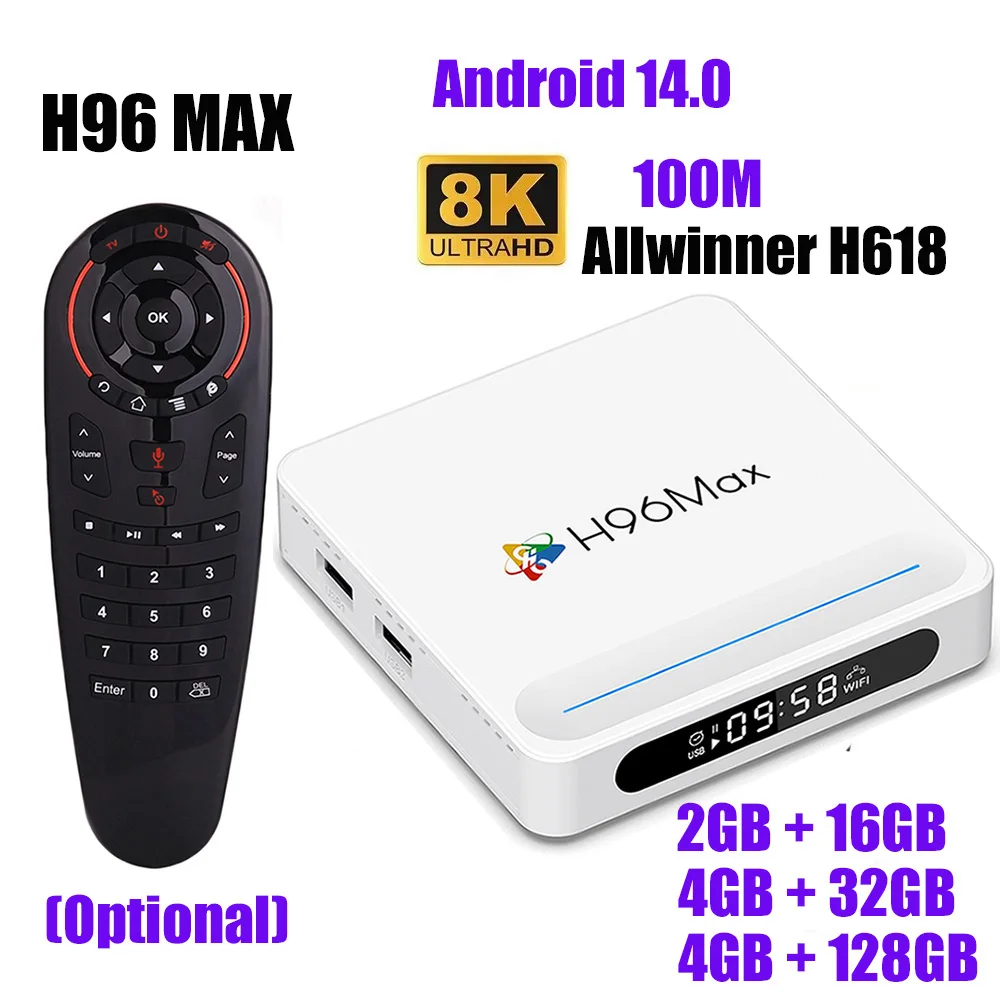 H96 Max 4G 128GB Smart TV BOX Android 14 Allwinner h618 Dual Band Wifi6 1080P BT5.4 4K HD Media Player Set Top Box
H96 Max 4G 128GB Smart TV BOX Android 14 Allwinner h618 Dual Band Wifi6 1080P BT5.4 4K HD Media Player Set Top Box