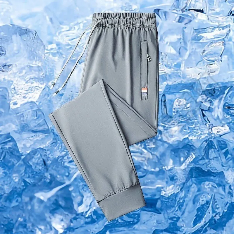 Мужские летние эластичные спортивные брюки свободного покроя из тонкого ледяного шелка, модные и универсальные
Мужские летние эластичные спортивные брюки свободного покроя из тонкого ледяного шелка, модные и универсальные