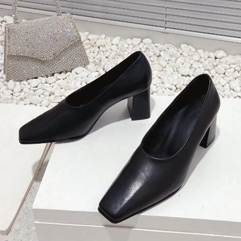 High Heel Single Pumps for Women All Match Genuine Leather Slip on Deep Mouth Office Lady Daily Walking Dress Shoe Square Toe
High Heel Single Pumps for Women All Match Genuine Leather Slip on Deep Mouth Office Lady Daily Walking Dress Shoe Square Toe