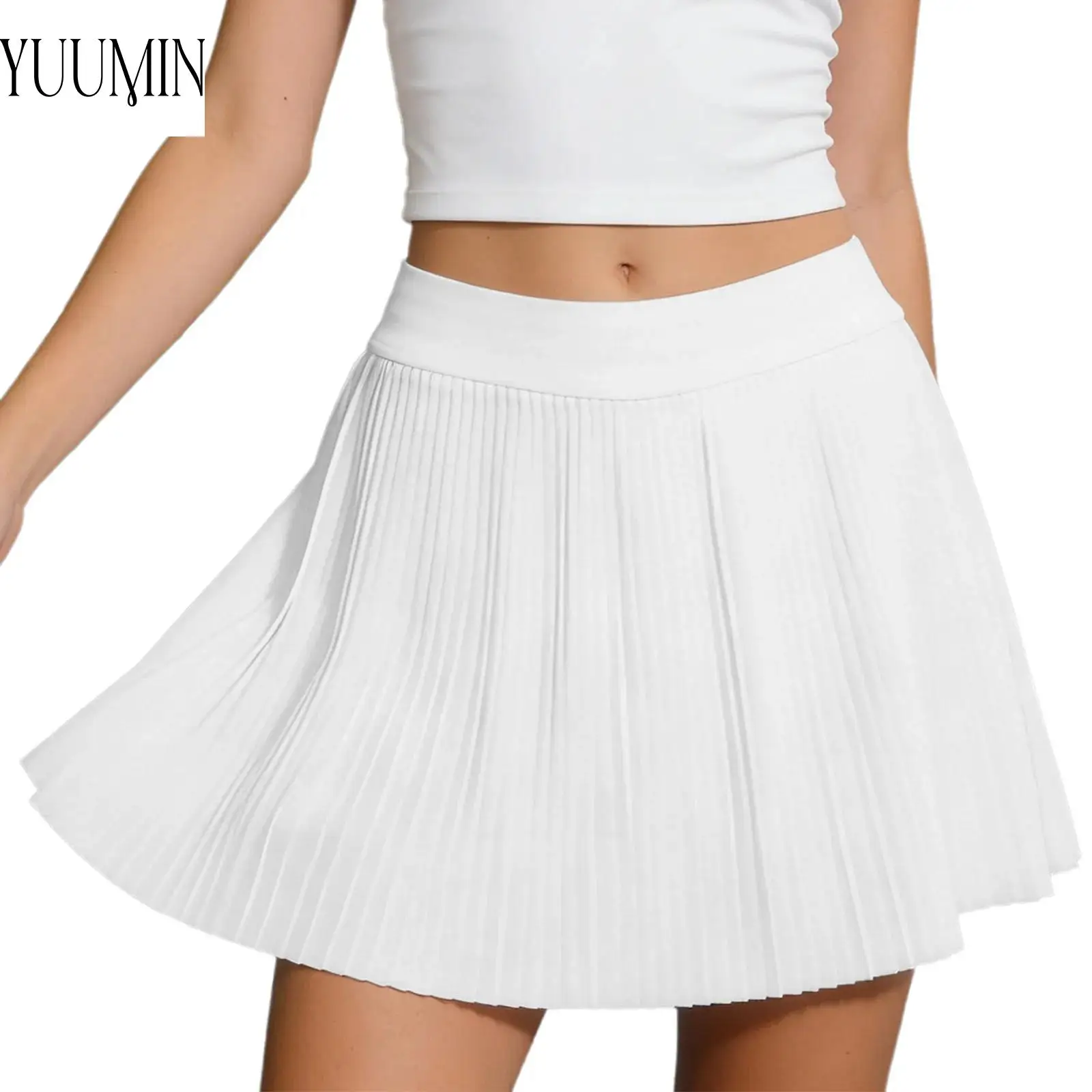 Women White Stretchy Pleated Tennis Skirt with Built-in Shorts for Woman Golf Yoga Gym Workout Fitness Casual Outdoor Sportswear
Women White Stretchy Pleated Tennis Skirt with Built-in Shorts for Woman Golf Yoga Gym Workout Fitness Casual Outdoor Sportswear