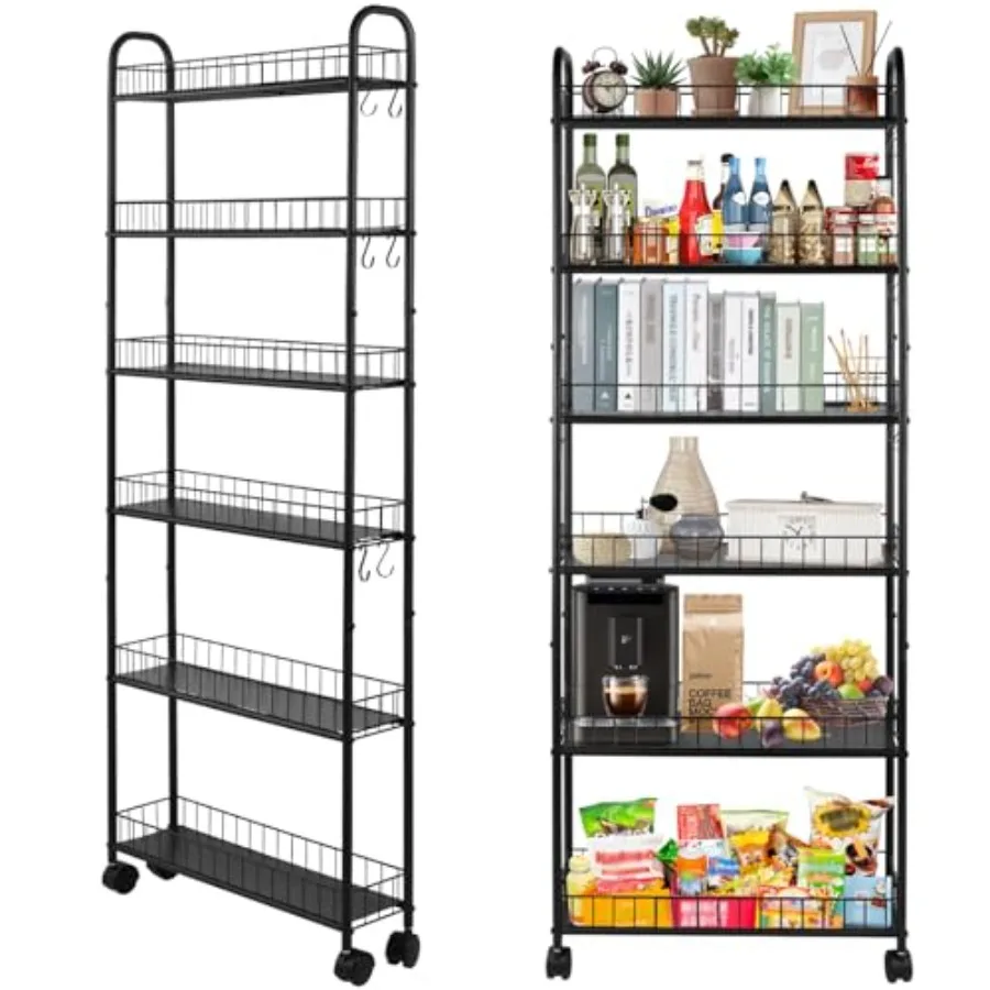 6 Tier Slim Storage Cart with Wheels Metal Rolling Organizer Utility Cart Narrow Mobile Shelving Unit Tiered Storage Shelf on W
6 Tier Slim Storage Cart with Wheels Metal Rolling Organizer Utility Cart Narrow Mobile Shelving Unit Tiered Storage Shelf on W