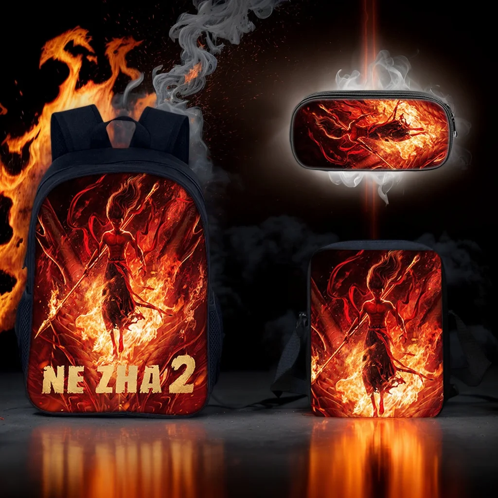 Kid Cartoon Backpack with Pencil Case,Shoulder Bag 3Pcs Set,Nezha Movie Cartoon Schoolbag Classic Daily Rucksack
Kid Cartoon Backpack with Pencil Case,Shoulder Bag 3Pcs Set,Nezha Movie Cartoon Schoolbag Classic Daily Rucksack