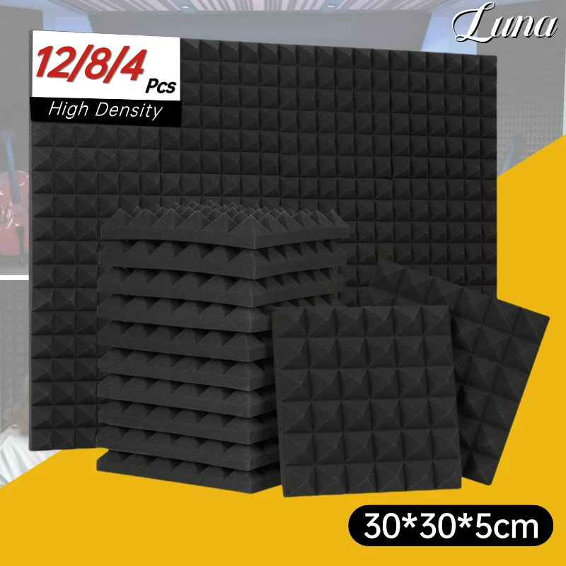 12-4 PCS Pyramid Acoustic Foam Panel High Density Self Adhesive Sound Proof Wall Panels Soundproof KTV Studios Home Accessories
12-4 PCS Pyramid Acoustic Foam Panel High Density Self Adhesive Sound Proof Wall Panels Soundproof KTV Studios Home Accessories