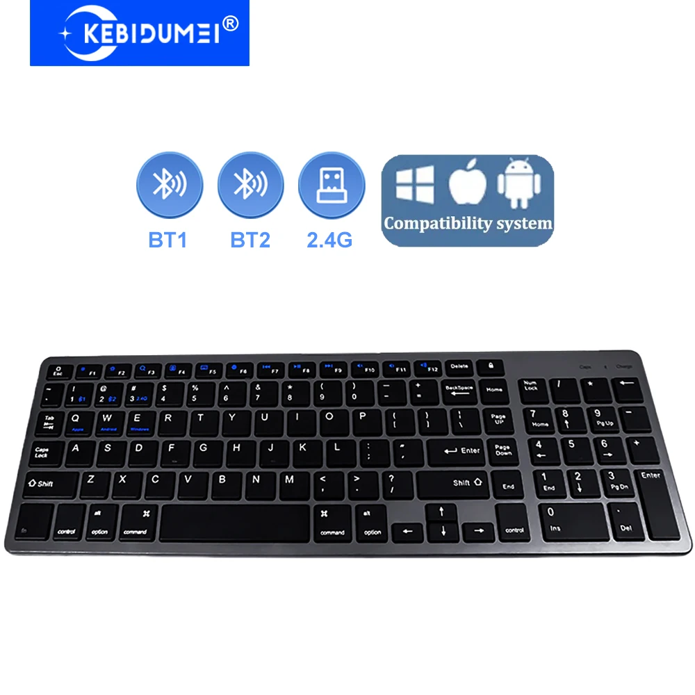 Двухрежимная беспроводная клавиатура 2,4G, двойная Bluetooth-клавиатура, 102 клавиши, перезаряжаемая клавиатура для ПК, ноутбука, Android, Windows, macOS
Двухрежимная беспроводная клавиатура 2,4G, двойная Bluetooth-клавиатура, 102 клавиши, перезаряжаемая клавиатура для ПК, ноутбука, Android, Windows, macOS