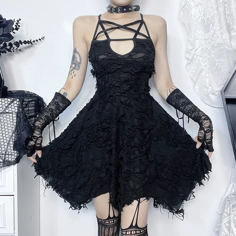 Women's Black Sexy Hollow Out Five-pointed Star Shoulder Strap Dress 2024 Summer Collection
Women's Black Sexy Hollow Out Five-pointed Star Shoulder Strap Dress 2024 Summer Collection