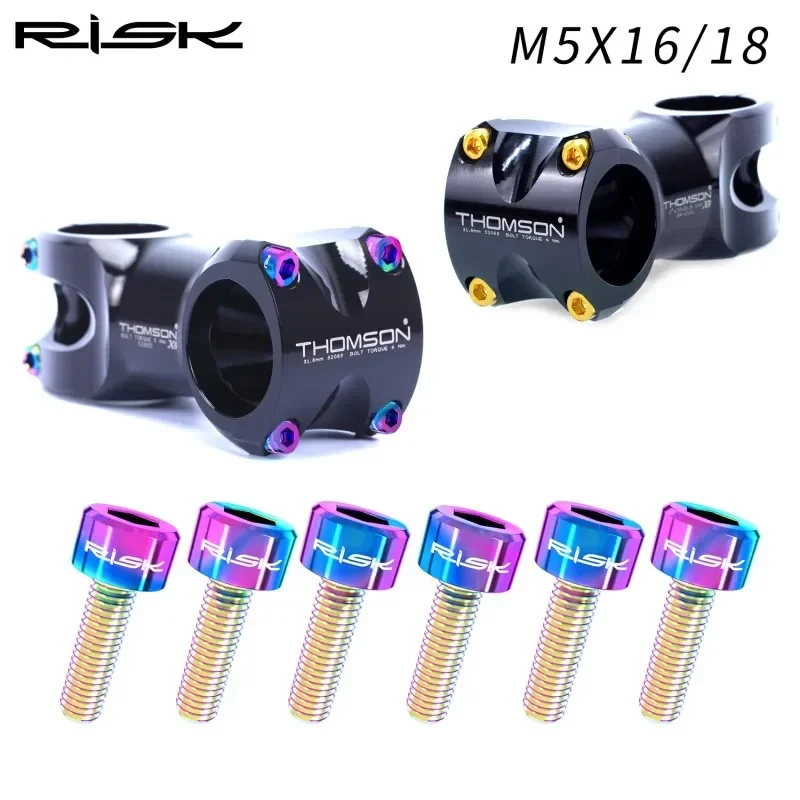 RISK Mountain Bike TC4 Titanium Alloy Stem Fixing Screw M5*16mm M5*18mm Bolt Bicycle Four Colors Mountain Bike Handlebar Parts
RISK Mountain Bike TC4 Titanium Alloy Stem Fixing Screw M5*16mm M5*18mm Bolt Bicycle Four Colors Mountain Bike Handlebar Parts