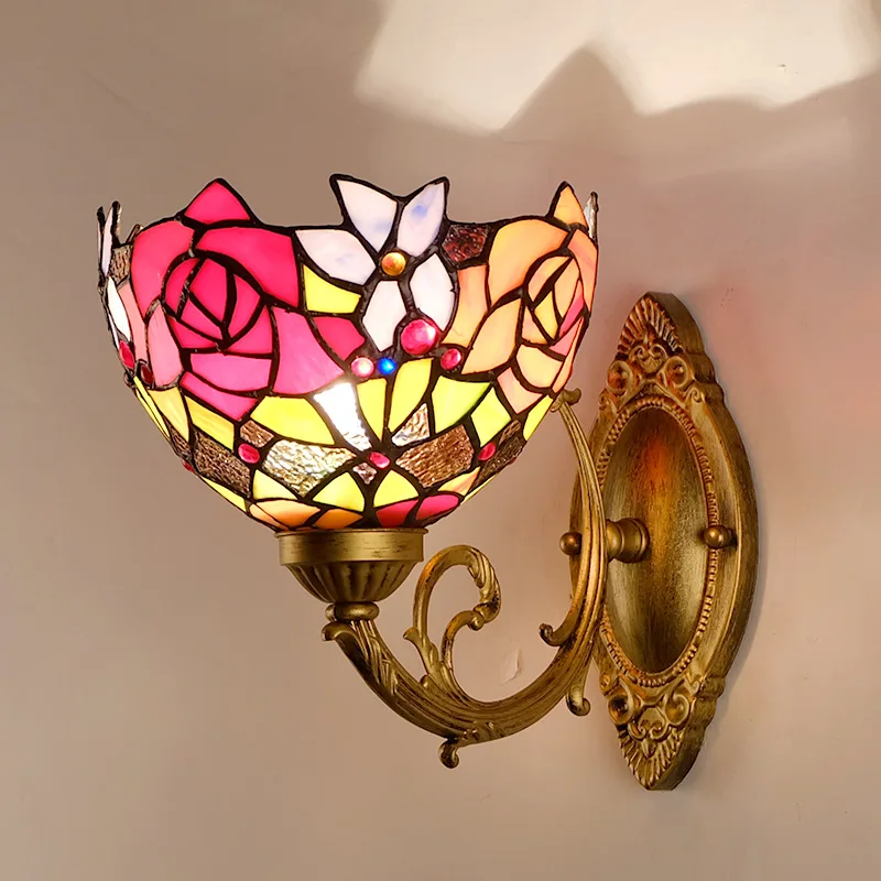 Colorful Tiffany wall lighting fixture Hotel led sconce Living Room Bedroom Vintage bronze industrial glass cover Wall Lighting
Colorful Tiffany wall lighting fixture Hotel led sconce Living Room Bedroom Vintage bronze industrial glass cover Wall Lighting