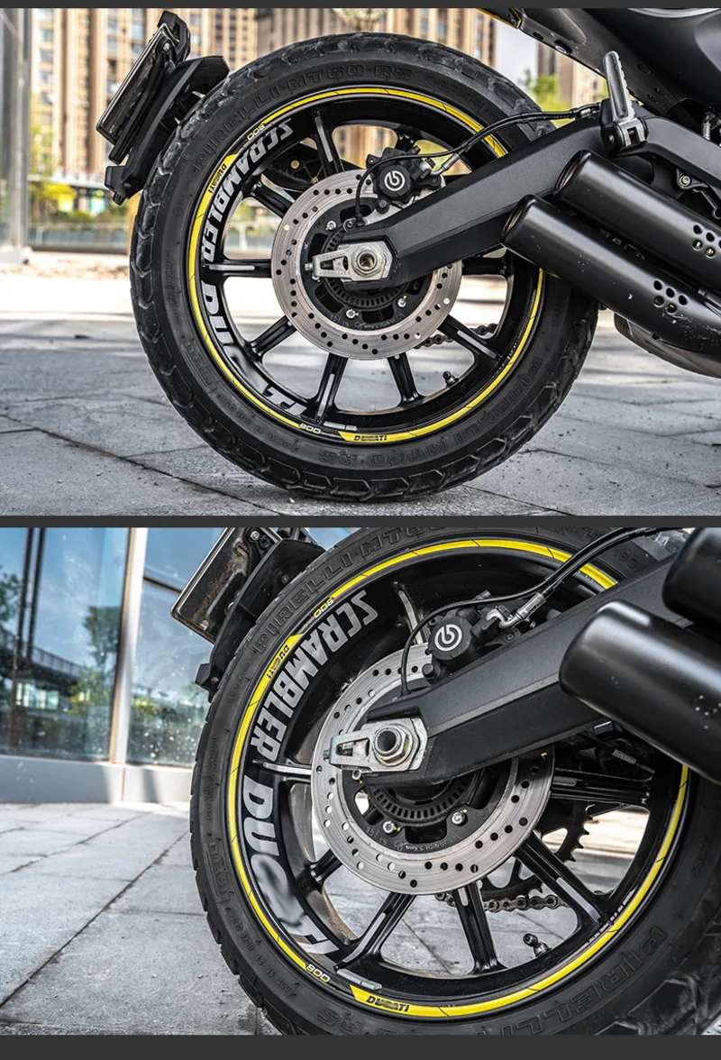 Motorcycle Wheel Hub with Letter Stickers and Reflective for Ducati Scrambler Icon 800
Motorcycle Wheel Hub with Letter Stickers and Reflective for Ducati Scrambler Icon 800
