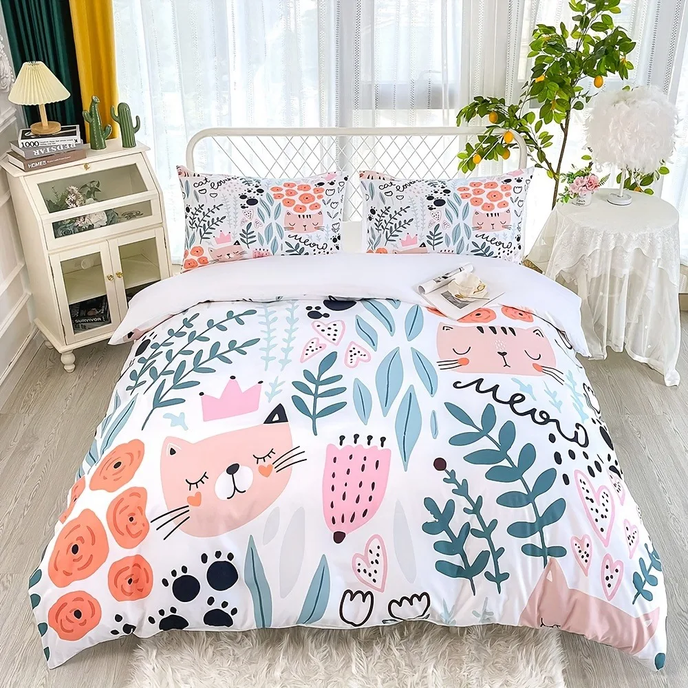 Cute Cat Bedding Set Cartoon Duvet Cover Set Queen King Size Quilt Cover Duvet Cover Sets With Pillowcase Birthday Gift For Kids
Cute Cat Bedding Set Cartoon Duvet Cover Set Queen King Size Quilt Cover Duvet Cover Sets With Pillowcase Birthday Gift For Kids